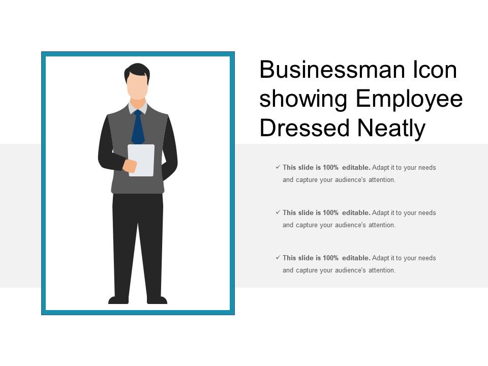 Businessman icon showing employee dressed neatly Slide01