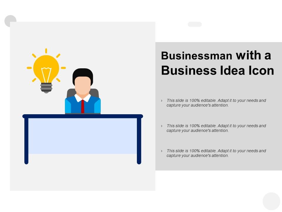 Businessman with a business idea icon Slide01