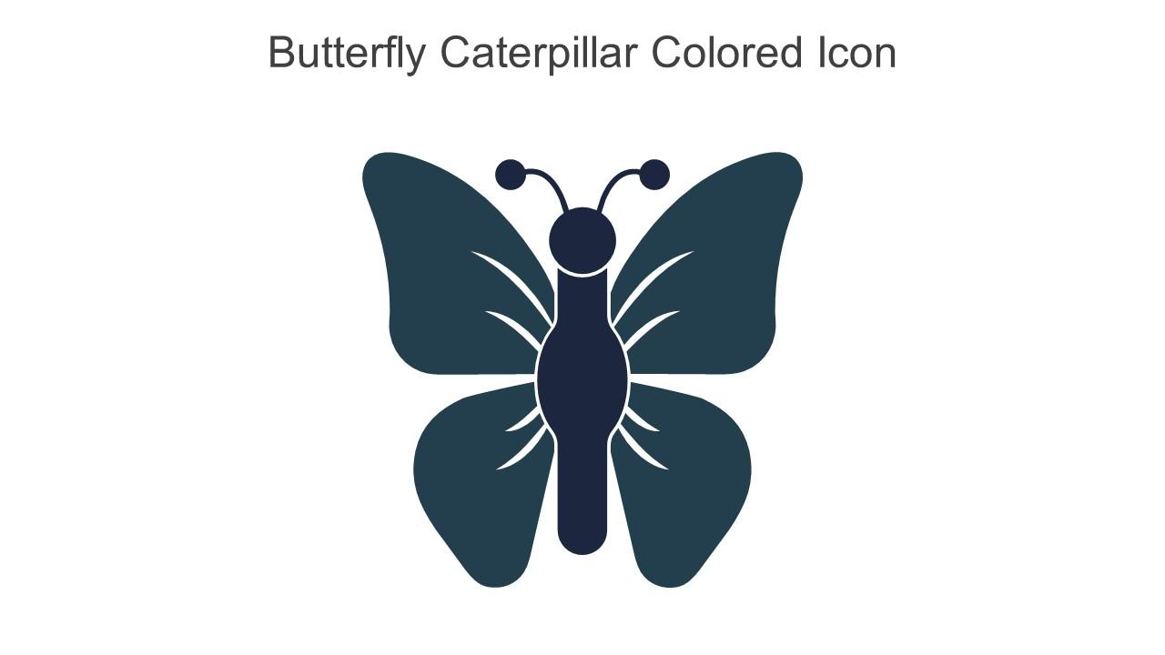 Butterfly Caterpillar Colored Icon In Powerpoint Pptx Png And Editable Eps Format