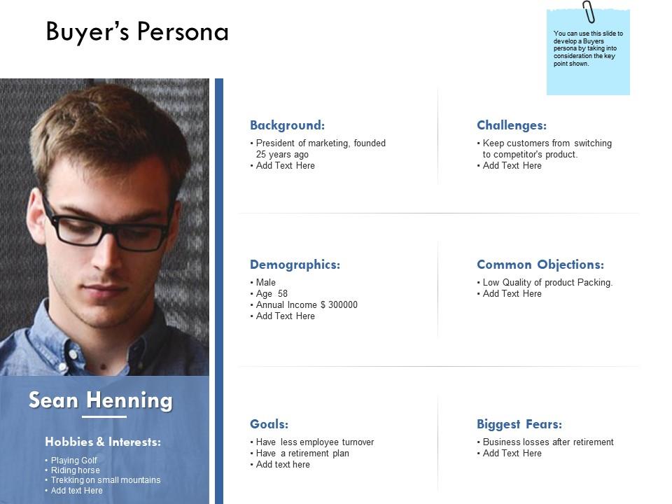 Buyers persona challenges ppt powerpoint presentation icon clipart Slide01