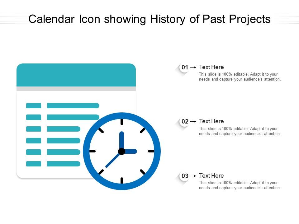 Calendar icon showing history of past projects Slide01