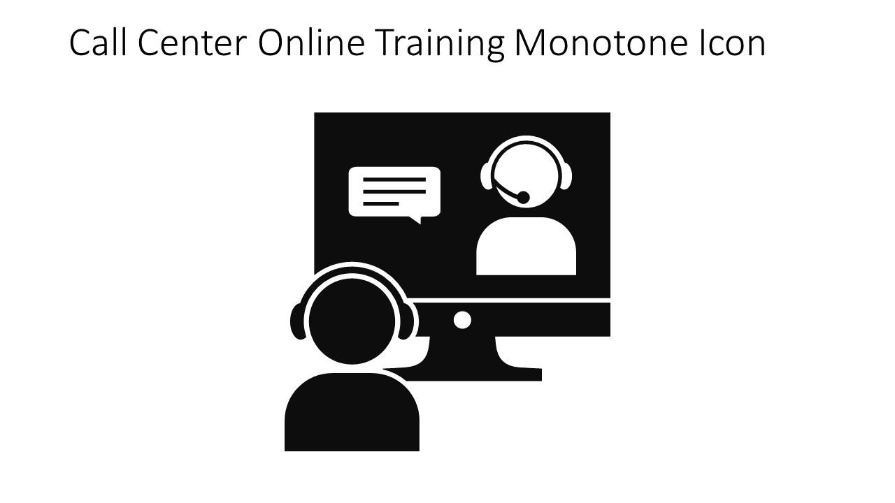 Call Center Online Training Monotone Icon In Powerpoint Pptx Png And Editable Eps Format Slide01