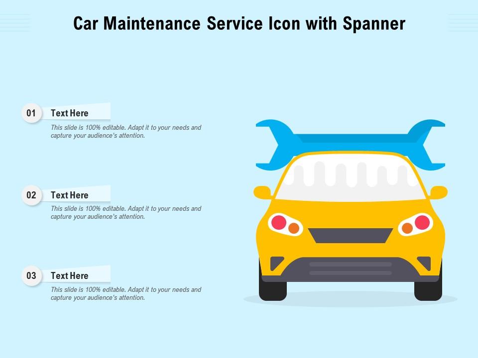 Car maintenance service icon with spanner Slide01