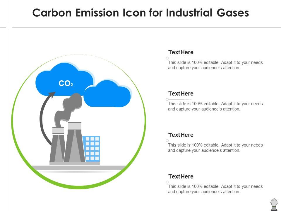 Carbon emission icon for industrial gases Slide01