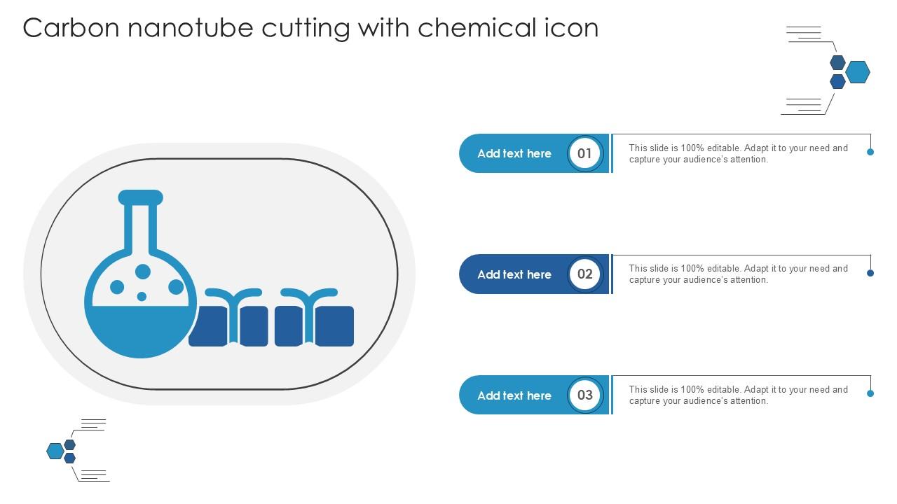 Carbon Nanotube Cutting With Chemical Icon Ppt Presentation