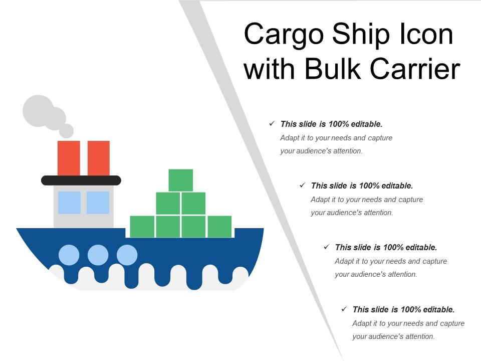 Cargo ship icon with bulk carrier Slide01