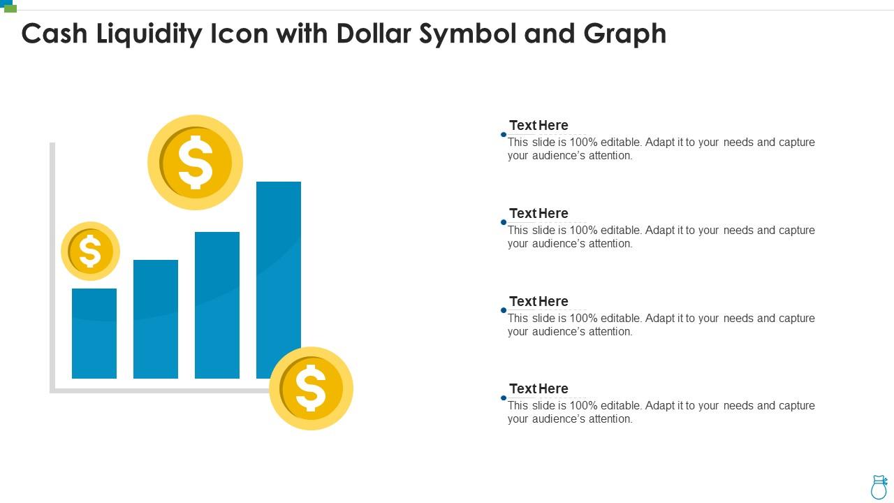 Cash liquidity icon with dollar symbol and graph Slide01