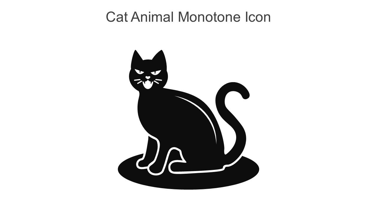 Cat Animal Monotone Icon In Powerpoint Pptx Png And Editable Eps Format