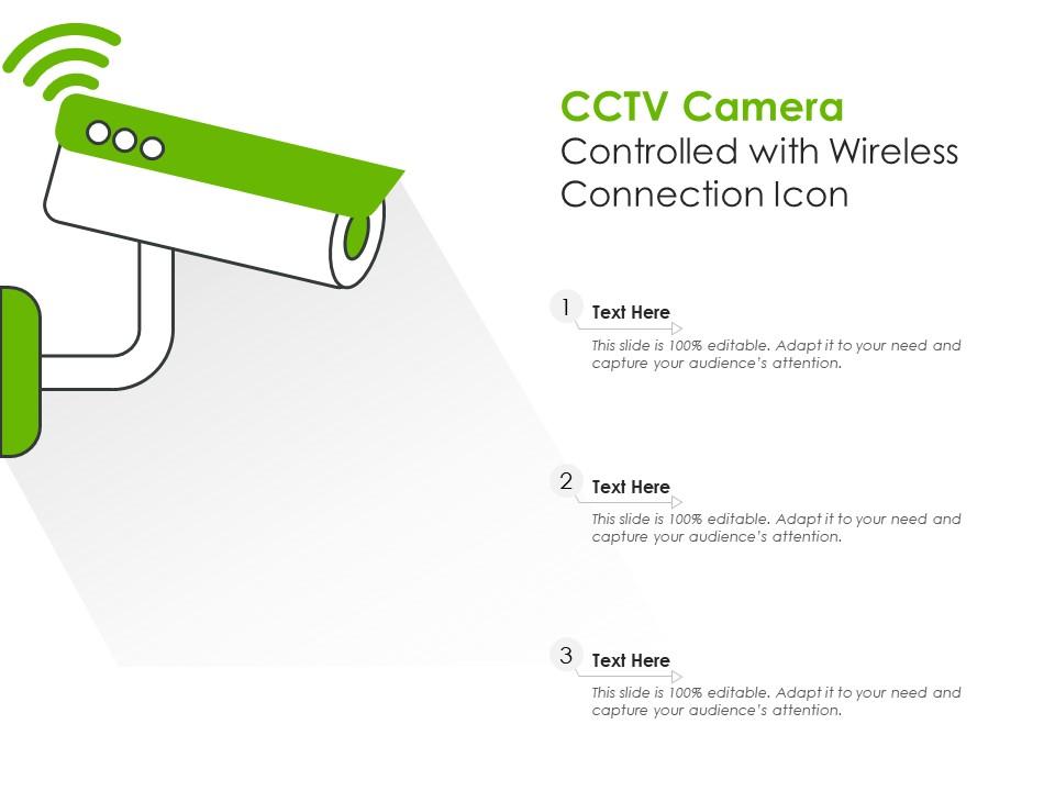 Cctv camera controlled with wireless connection icon Slide01