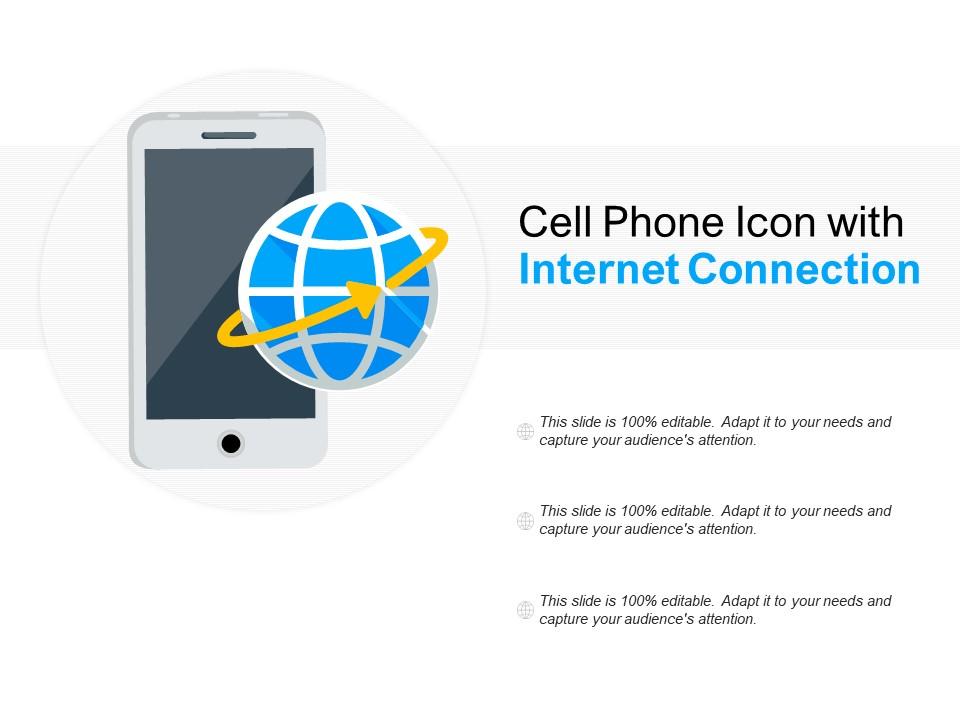 Cell phone icon with internet connection Slide01