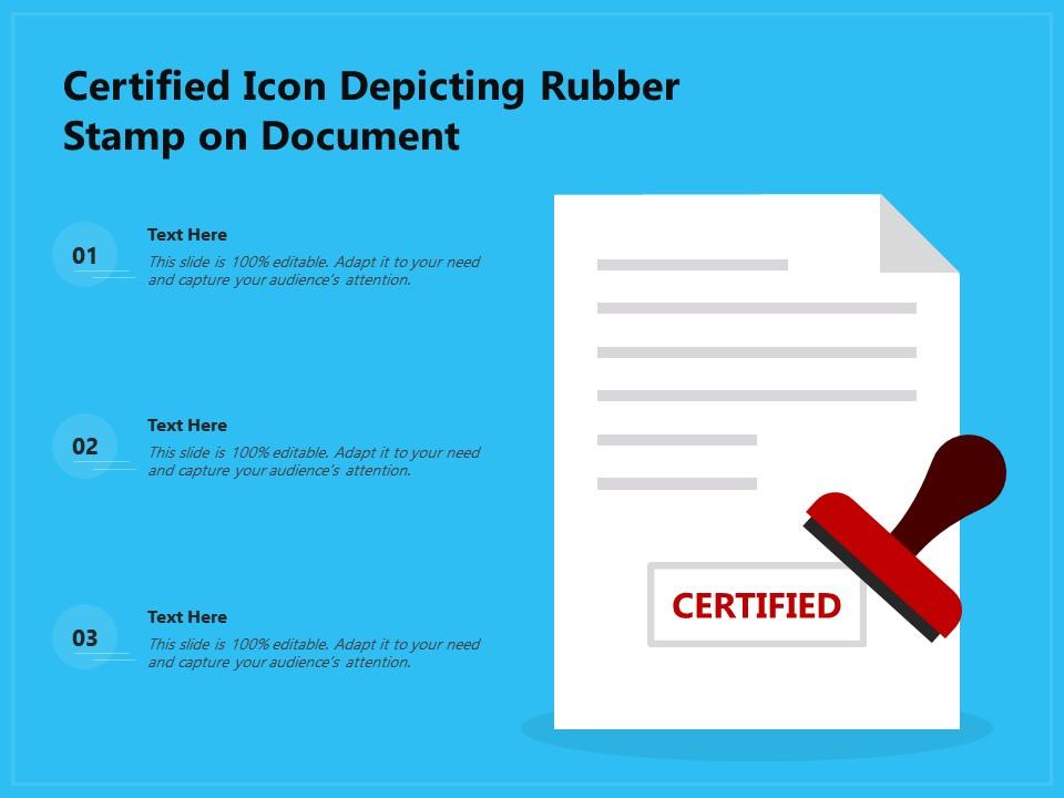 Certified icon depicting rubber stamp on document Slide01