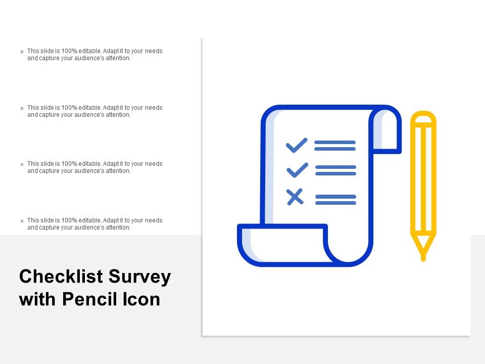 Checklist survey with pencil icon Slide01