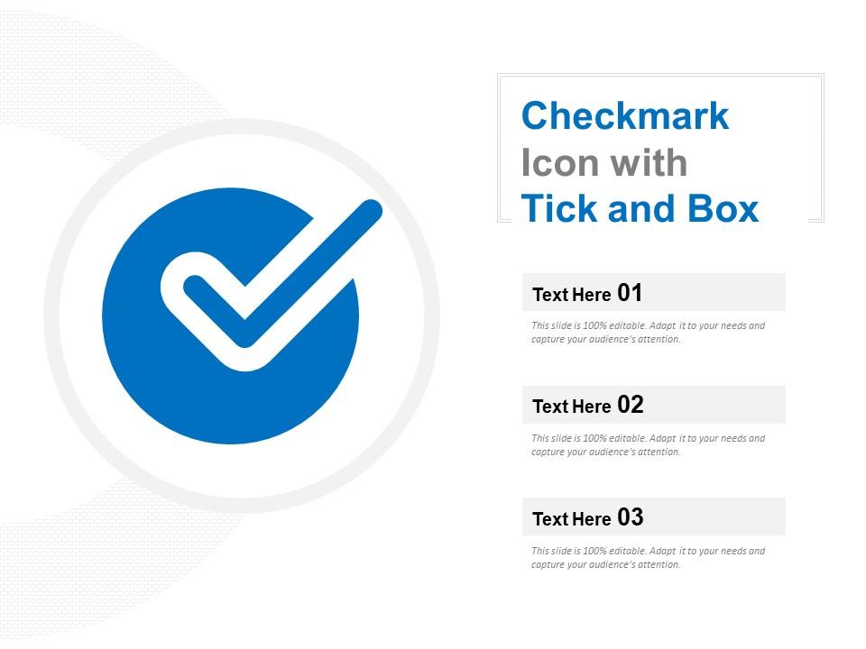 Checkmark icon with tick and box Slide01
