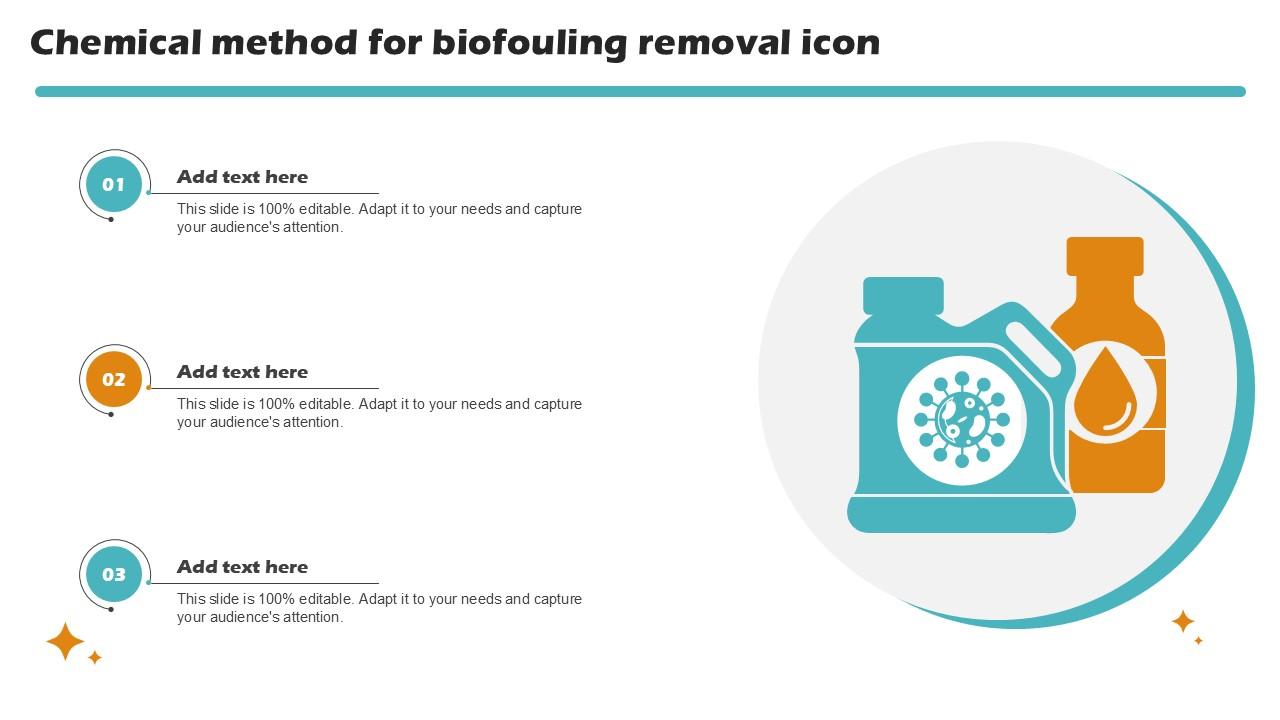 Chemical Method For Biofouling Removal Icon Ppt Slide