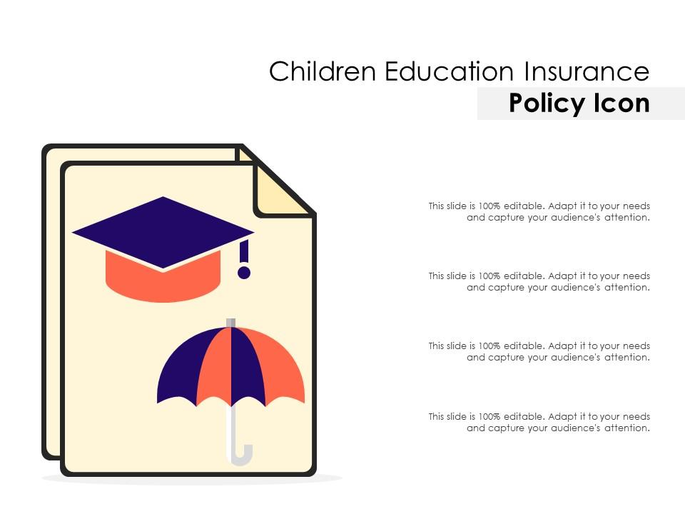 Children education insurance policy icon Slide01