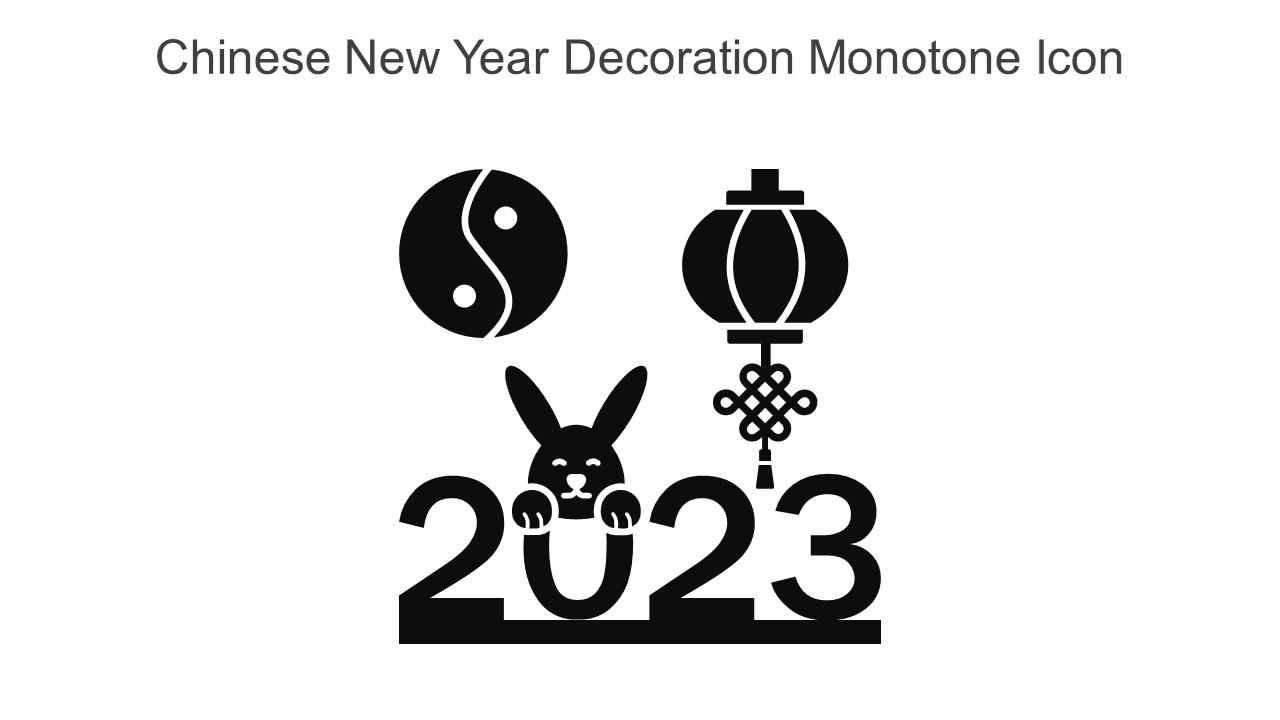 Chinese New Year Decoration Monotone Icon in powerpoint pptx png and editable eps format Slide01