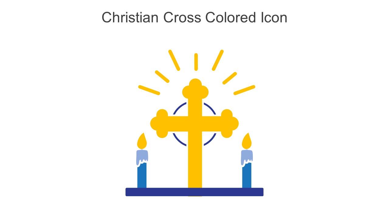 Christian Cross Colored Icon In Powerpoint Pptx Png And Editable Eps Format