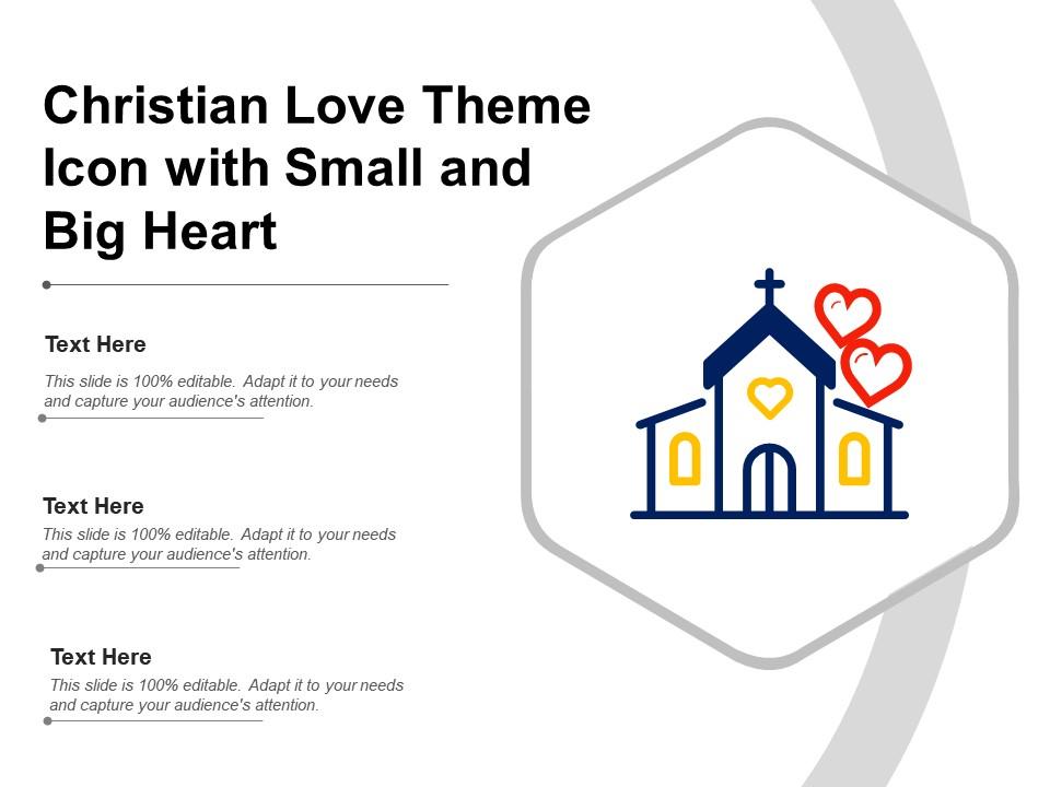 Christian love theme icon with small and big heart Slide01