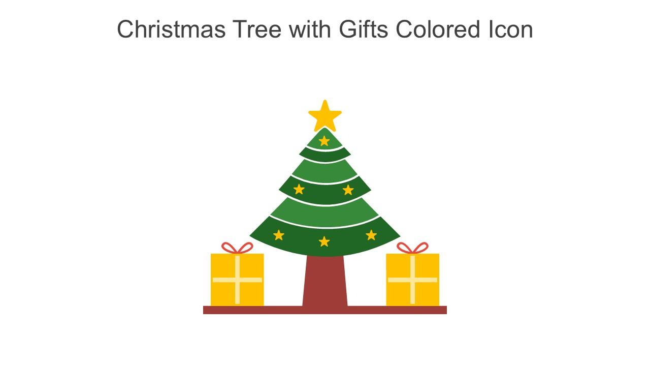 Christmas Tree With Gifts Colored Icon In Powerpoint Pptx Png And Editable Eps Format