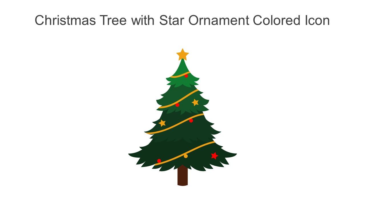 Christmas Tree With Star Ornament Colored Icon In Powerpoint Pptx Png And Editable Eps Format Slide01
