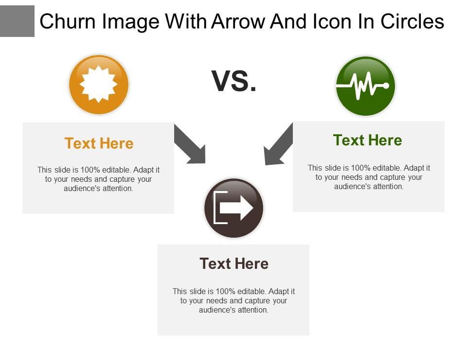 Churn image with arrow and icon in circles Slide01