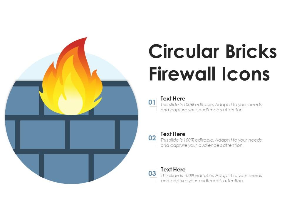 Circular bricks firewall icons Slide01