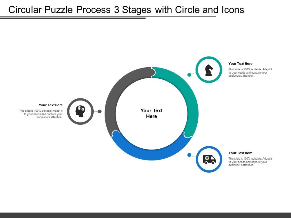 Circular puzzle process 3 stages with circle and icons Slide01
