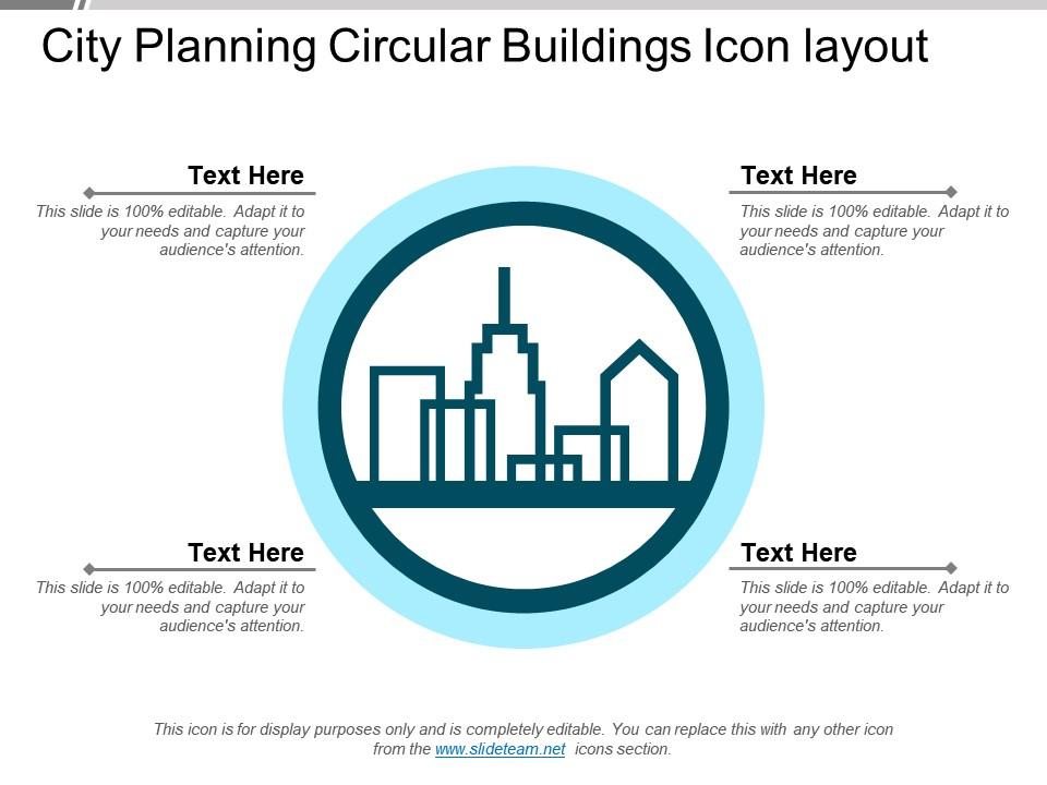 City planning circular buildings icon layout Slide01