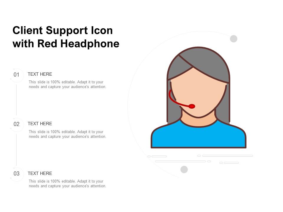 Client support icon with red headphone Slide01