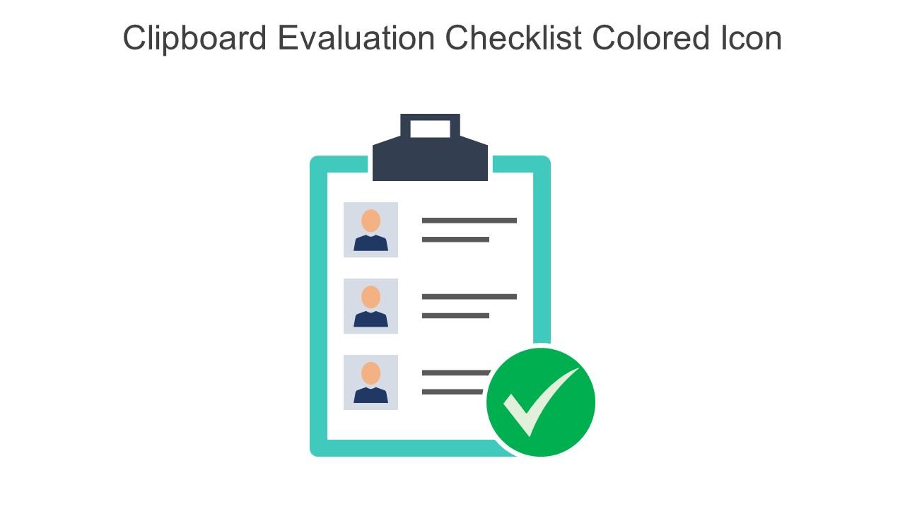 Clipboard Evaluation Checklist Colored Icon In Powerpoint Pptx Png And Editable Eps Format Slide01