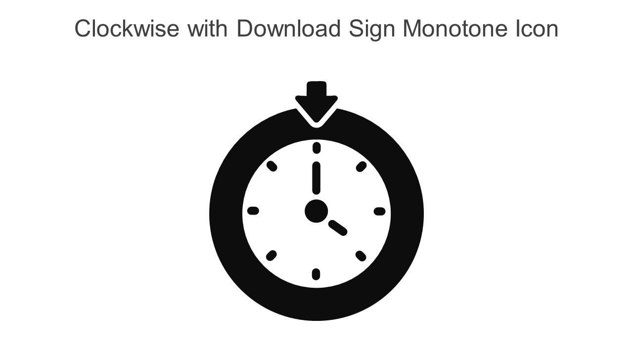 Clockwise With Download Sign Monotone Icon In Powerpoint Pptx Png And Editable Eps Format
