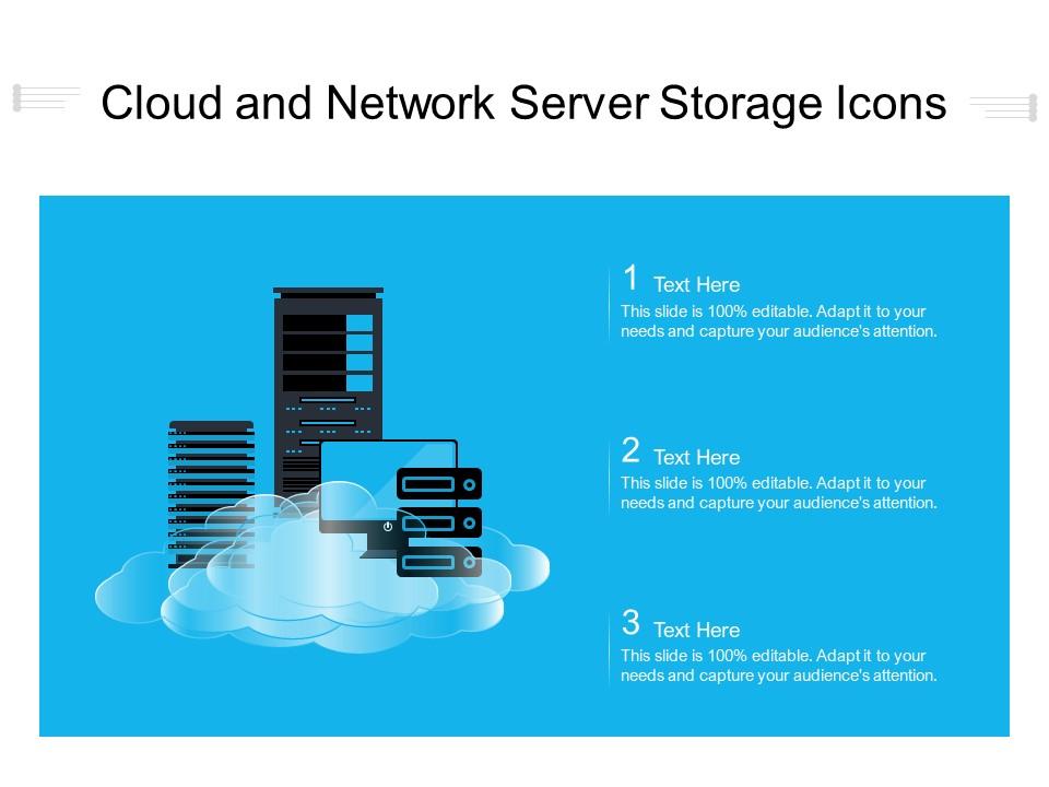 Cloud and network server storage icons Slide01
