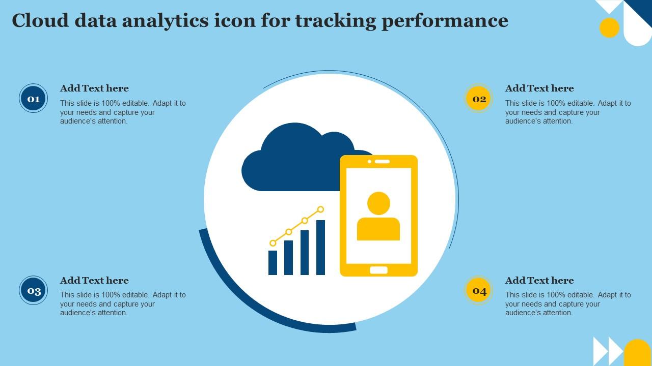 Cloud Data Analytics Icon For Tracking Performance