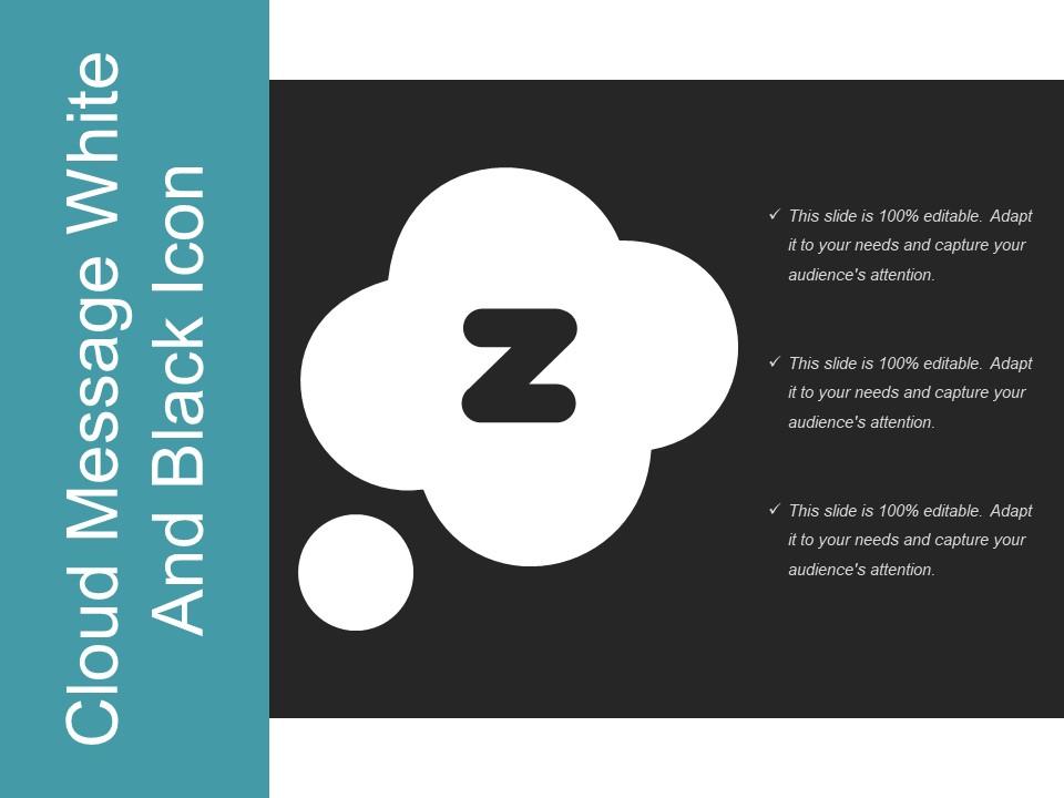 Cloud message white and black icon Slide01