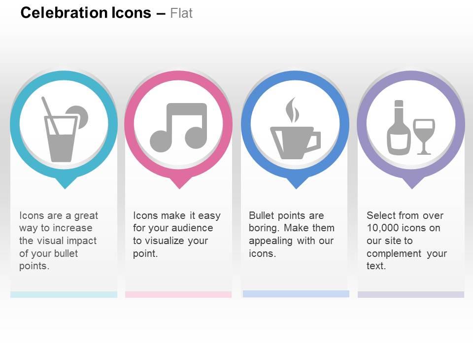 Cocktail party music coffee liquor ppt icons graphics Slide01
