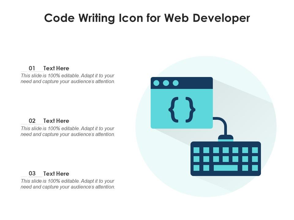 Code writing icon for web developer Slide01