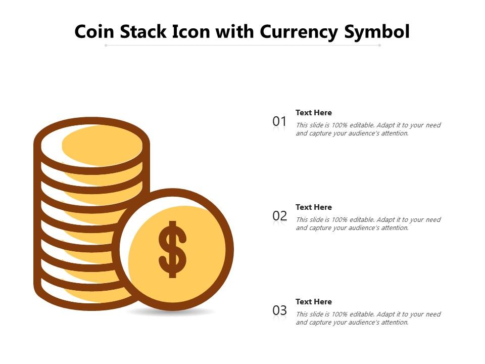 Coin stack icon with currency symbol Slide01