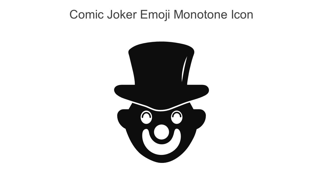 Comic Joker Emoji Monotone Icon In Powerpoint Pptx Png And Editable Eps Format