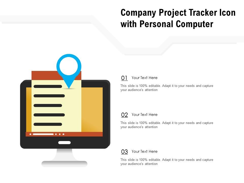 Company project tracker icon with personal computer Slide01