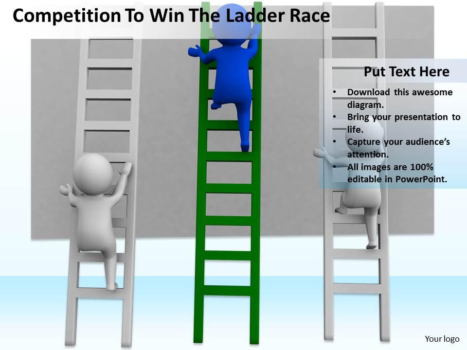 Competition to win the ladder race ppt graphics icons powerpoint Slide01