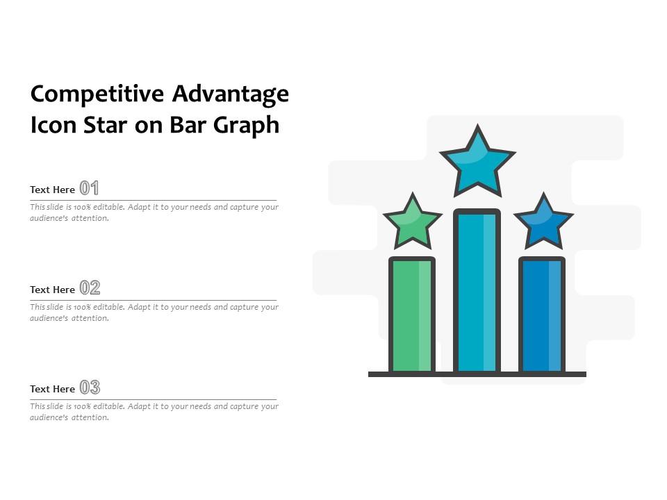 Competitive advantage icon star on bar graph Slide01