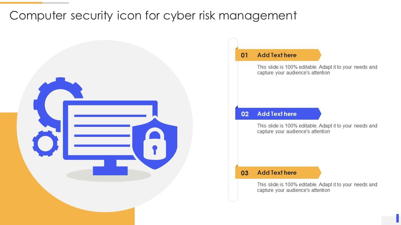 Computer Security Icon For Cyber Risk Management