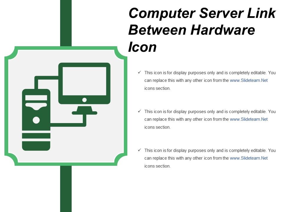 Computer server link between hardware icon Slide01
