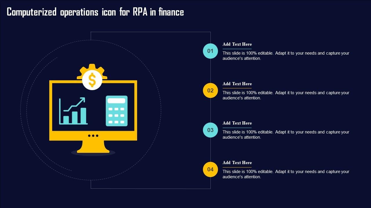 Computerized Operations Icon For RPA In Finance