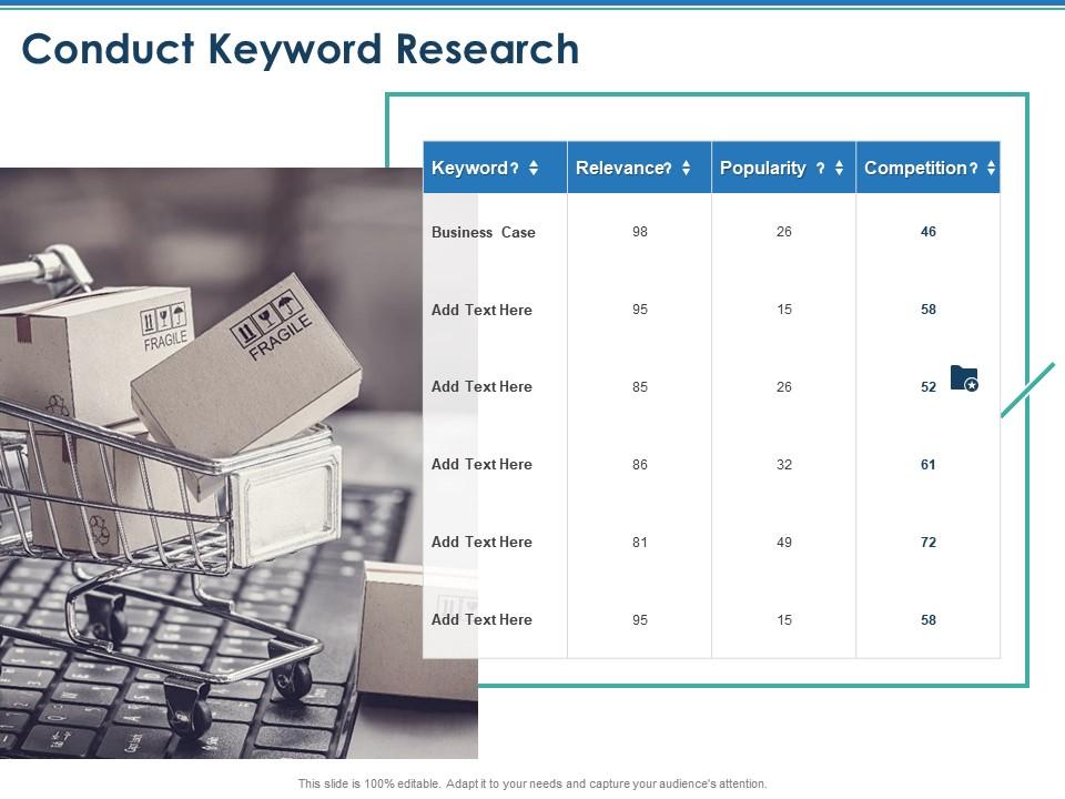 Conduct keyword research m1485 ppt powerpoint presentation show icon Slide01