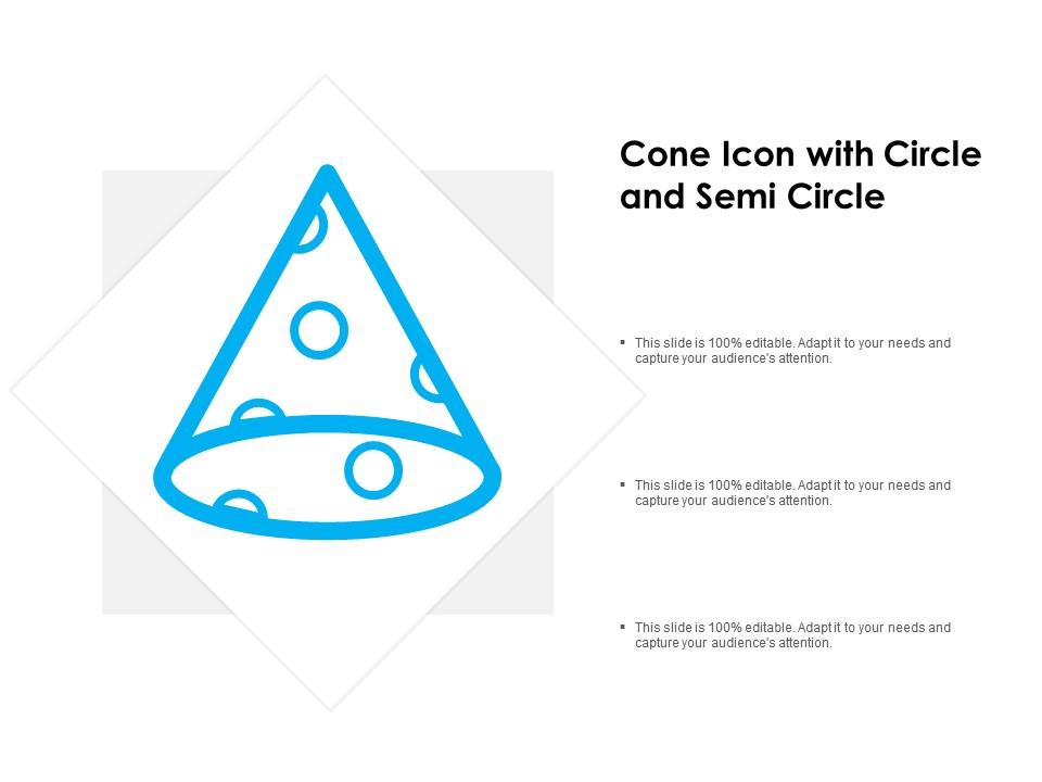 Cone icon with circle and semi circle Slide01