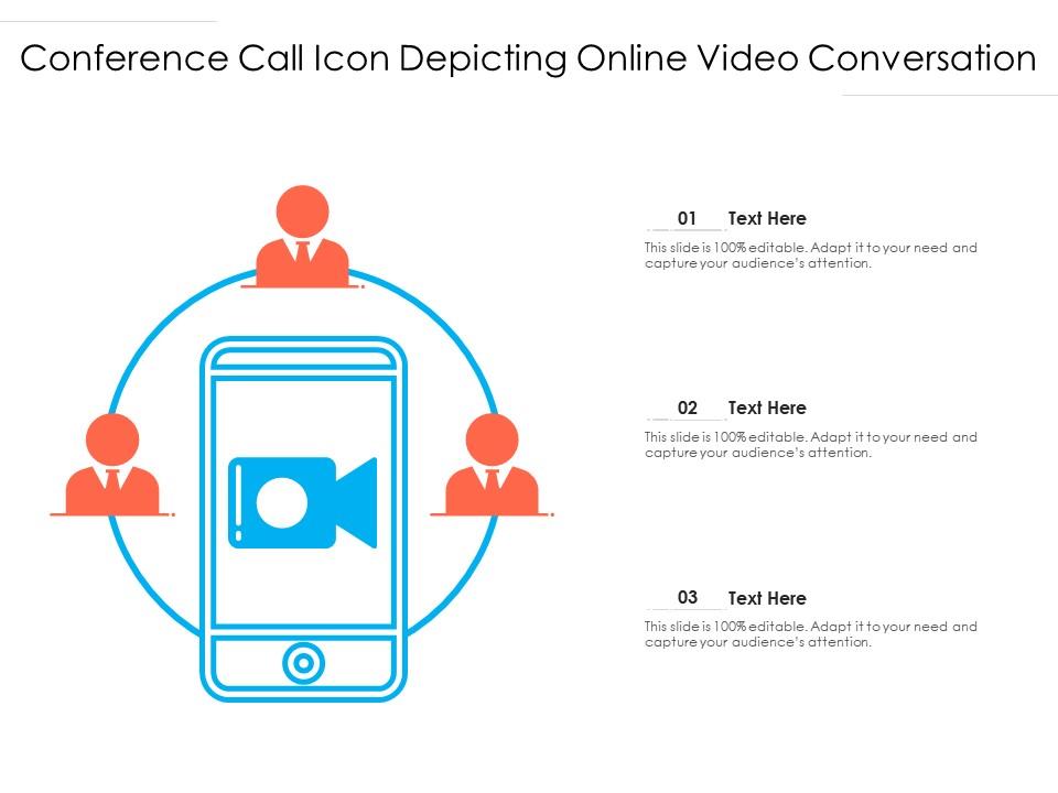 Conference call icon depicting online video conversation Slide01