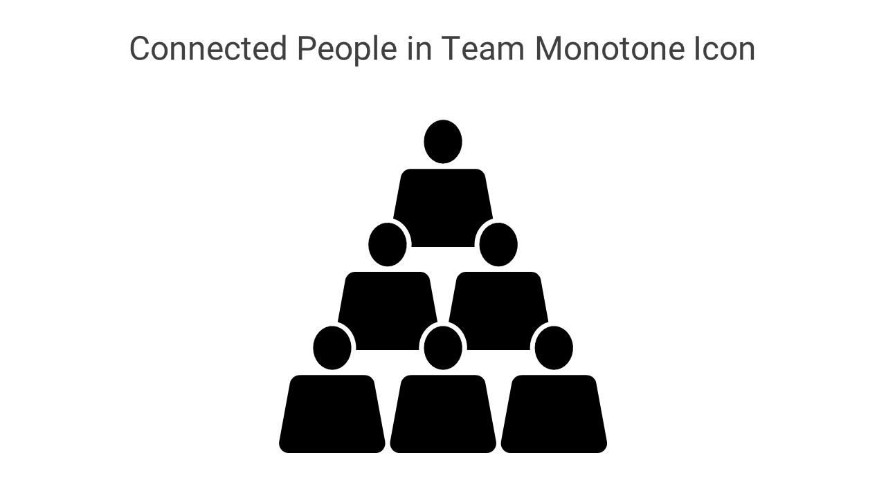 Connected People In Team Monotone Icon In Powerpoint Pptx Png And Editable Eps Format Slide01