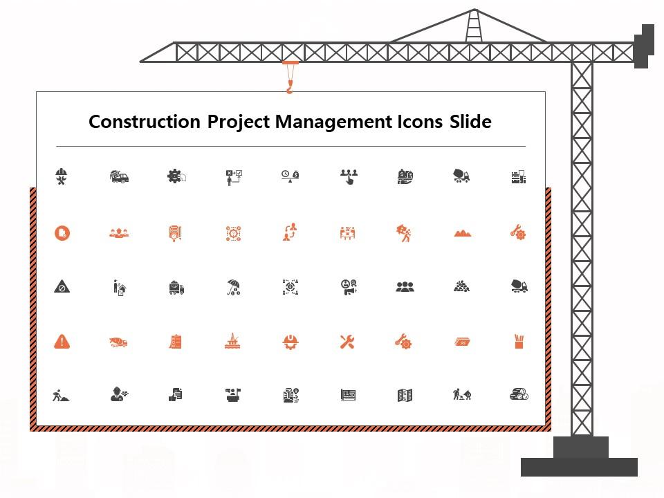 Construction project management icons slide ppt powerpoint presentation summary icon Slide01