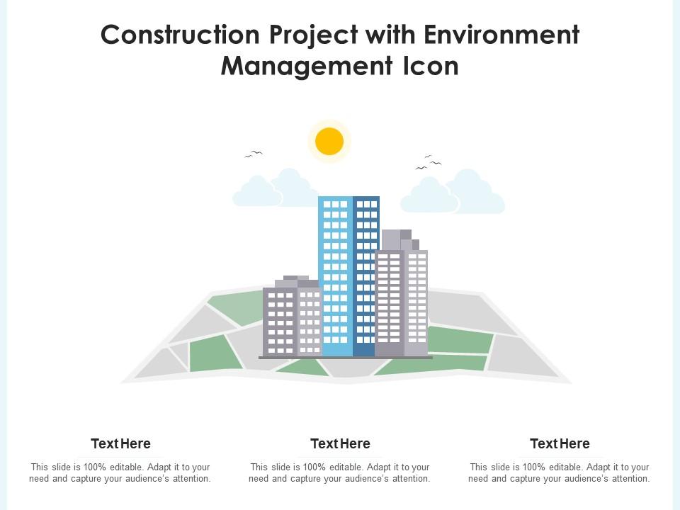 Construction project with environment management icon Slide01